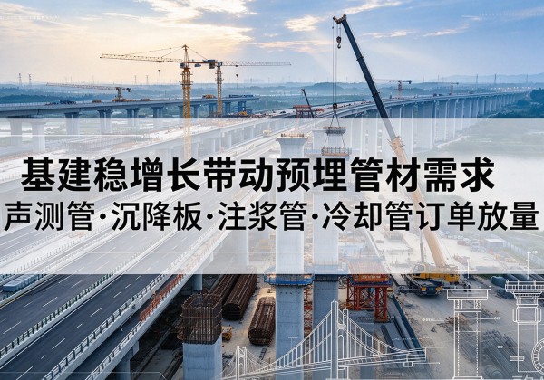 颍州基建稳增长带动预埋监测管材需求，声测管、沉降板、注浆管订单持续放量